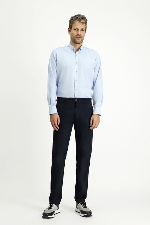 Light Blue Long Sleeve Regular Fit Sport Cotton Button-Down Oxford Shirt