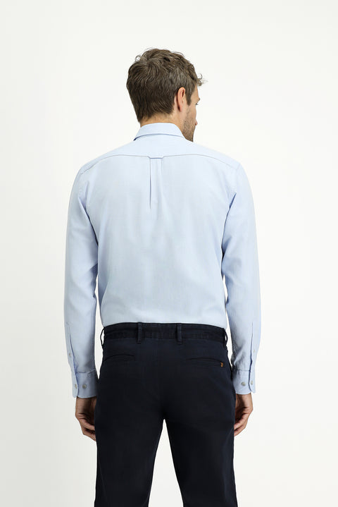 Light Blue Long Sleeve Regular Fit Sport Cotton Button-Down Oxford Shirt