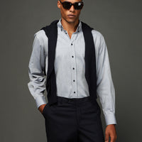 Light Anthracite Long Sleeve Regular Fit Sport Cotton Button-Down Oxford Shirt