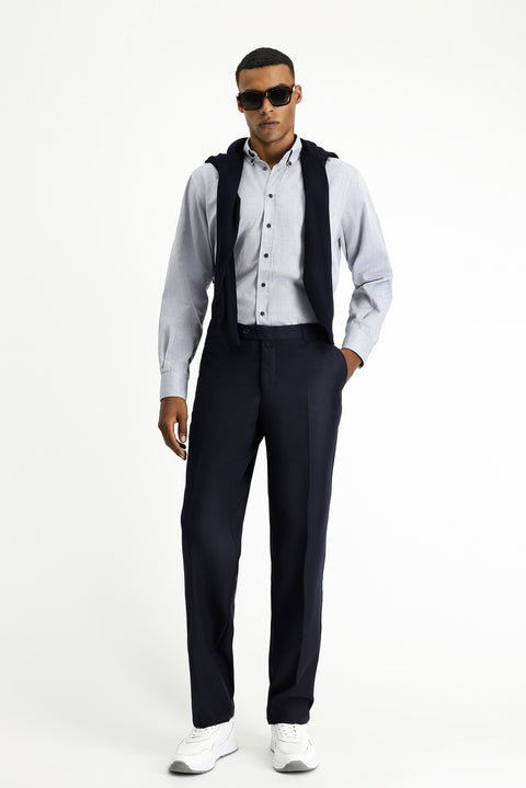Light Anthracite Long Sleeve Regular Fit Sport Cotton Button-Down Oxford Shirt