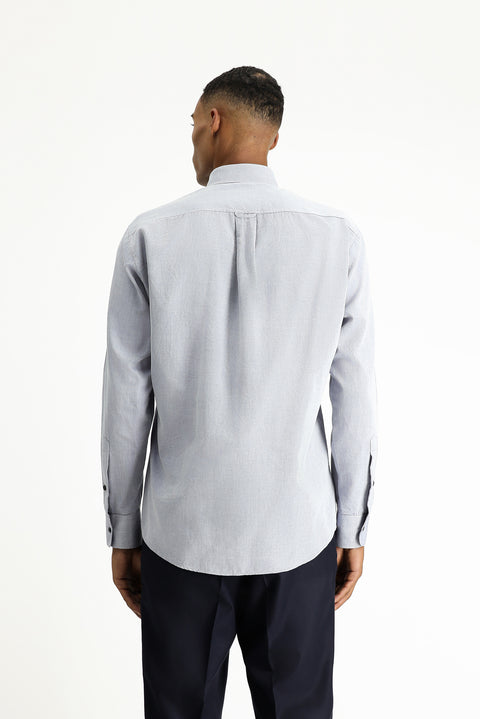 Light Anthracite Long Sleeve Regular Fit Sport Cotton Button-Down Oxford Shirt