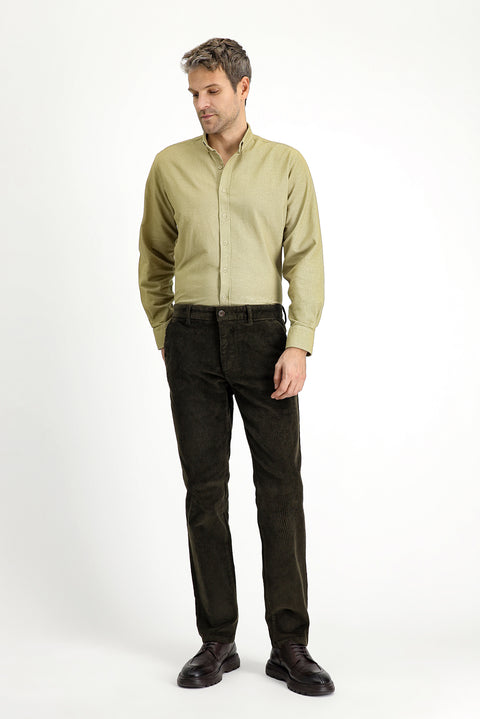 Light Yellow Long Sleeve Regular Fit Patterned Sporty Lumberjack Cotton Button-Down Collar Shirt
