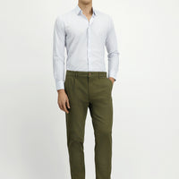 Light Blue Long Sleeve Slim Fit Printed Cotton Shirt