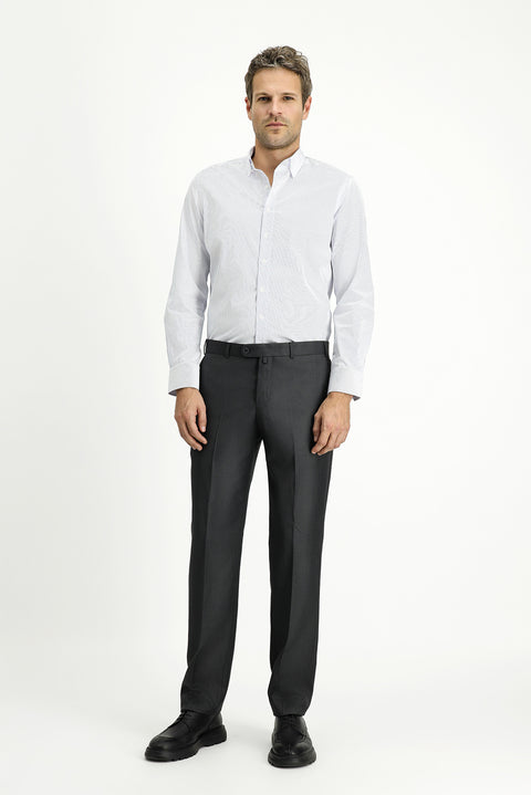 Blue Long Sleeve Slim Fit Classic Striped Cotton Shirt