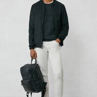 Dark Anthracite Sport Wool Bomber Jacket