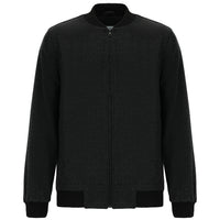Black Sport Wool Bomber Jacket