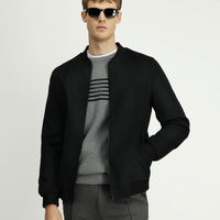 Dark Anthracite Sport Wool Bomber Jacket