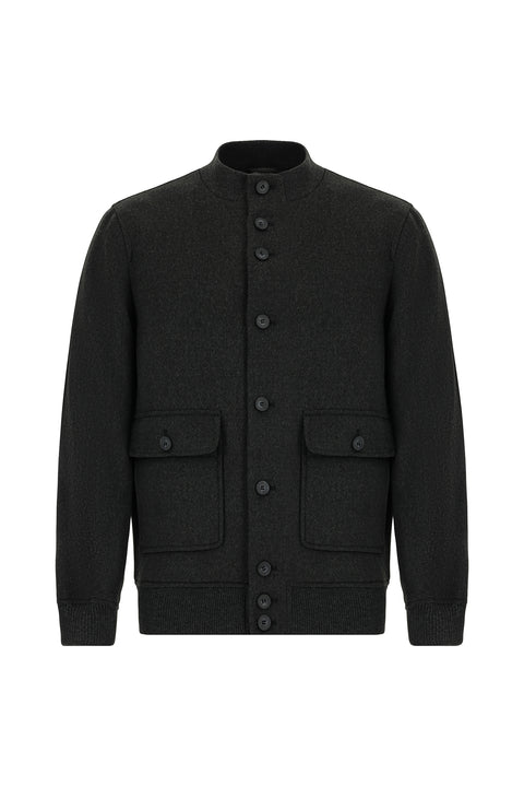 Dark Anthracite Slim Fit Narrow Cut Seasonal Sport Bomber Jacket