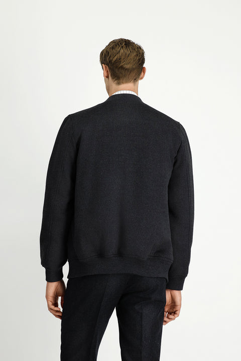 Dark Anthracite Slim Fit Narrow Cut Seasonal Sport Bomber Jacket