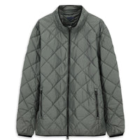 Medium Grey Stand Collar Windproof Quilted Sport Jacket with Zipper and Pockets