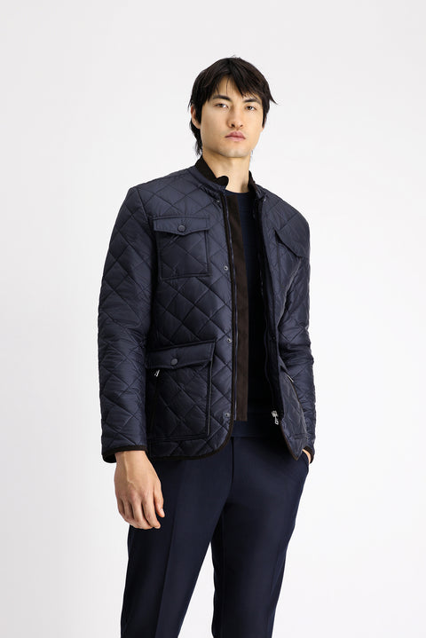 Dark Navy Quilted Sport Jacket
