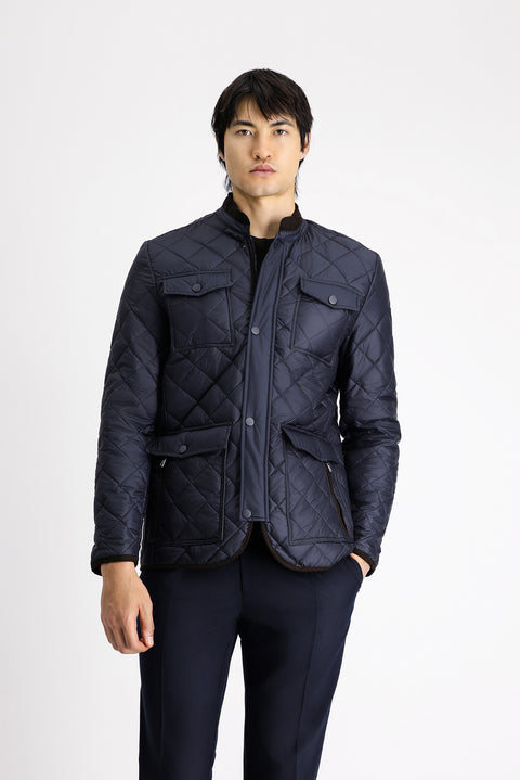 Dark Navy Quilted Sport Jacket