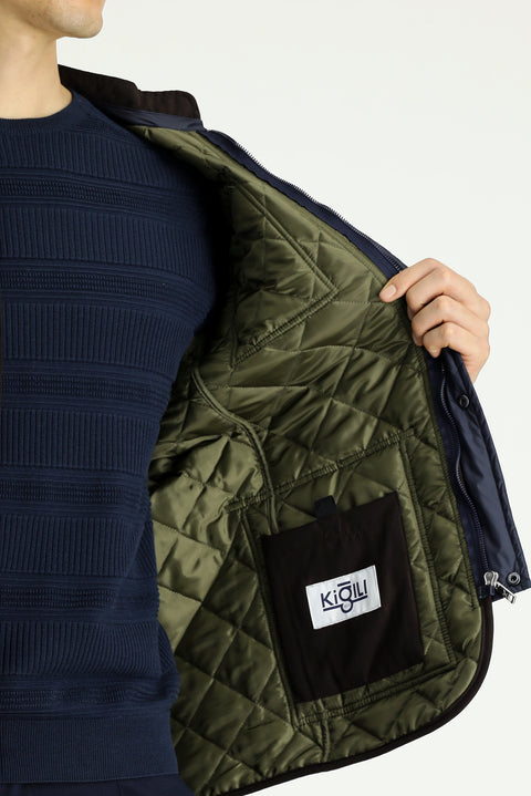 Dark Navy Quilted Sport Jacket