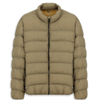 Medium Mink Color, Stand Collar, Zippered Pockets, Windproof Sport Puffer Jacket