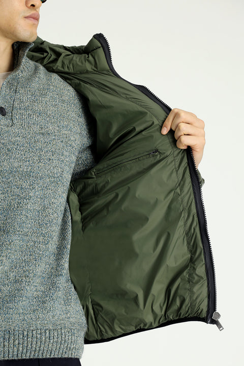 Dark Khaki Hooded Quilted Sport Puffer Jacket