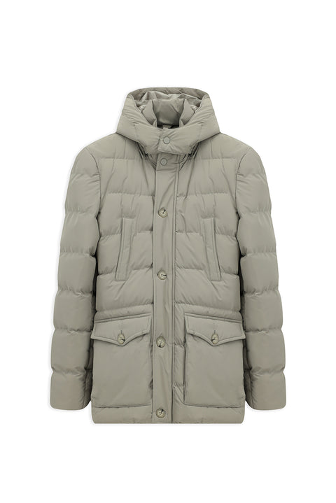 Taş Slim Fit Dar Kesim Kapüşonlu Cepli Rüzgar Geçirmez Spor Şişme Mont