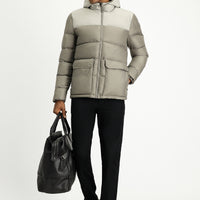 Medium Mink Slim Fit Narrow Cut Hooded Sport Puffer Jacket