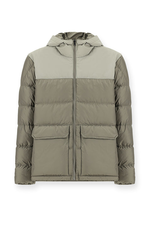 Medium Mink Slim Fit Narrow Cut Hooded Sport Puffer Jacket