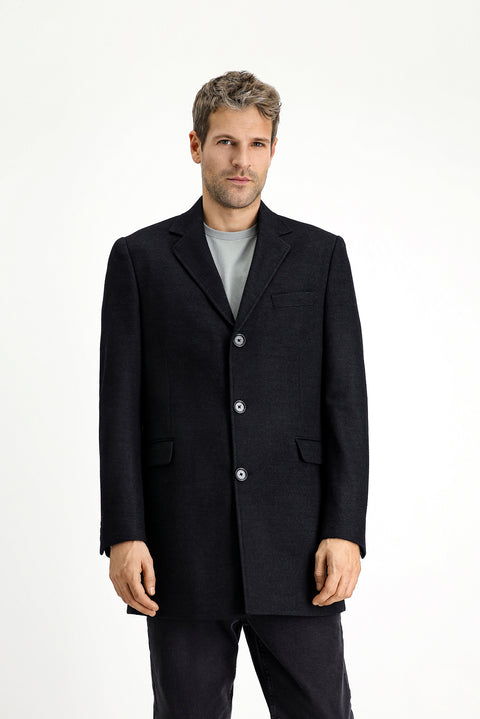 Dark Anthracite Wool Classic Coat