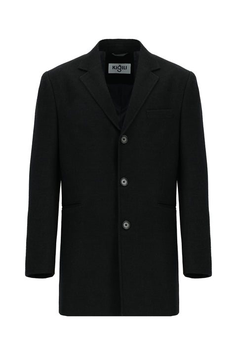 Dark Anthracite Wool Classic Coat