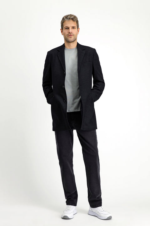 Dark Anthracite Wool Classic Coat