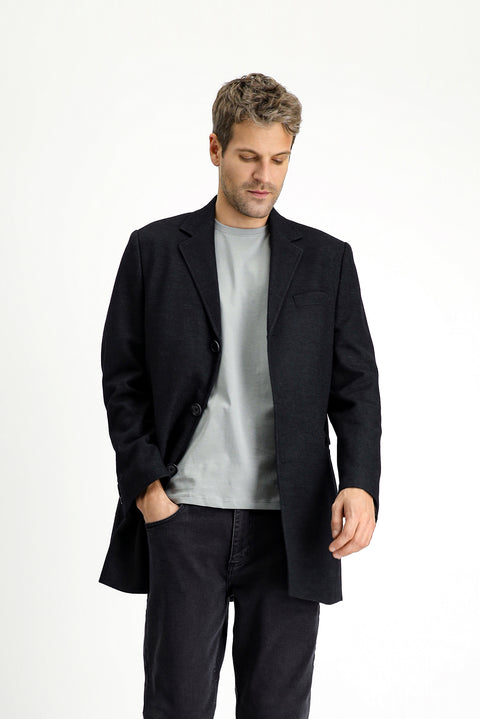 Dark Anthracite Wool Classic Coat