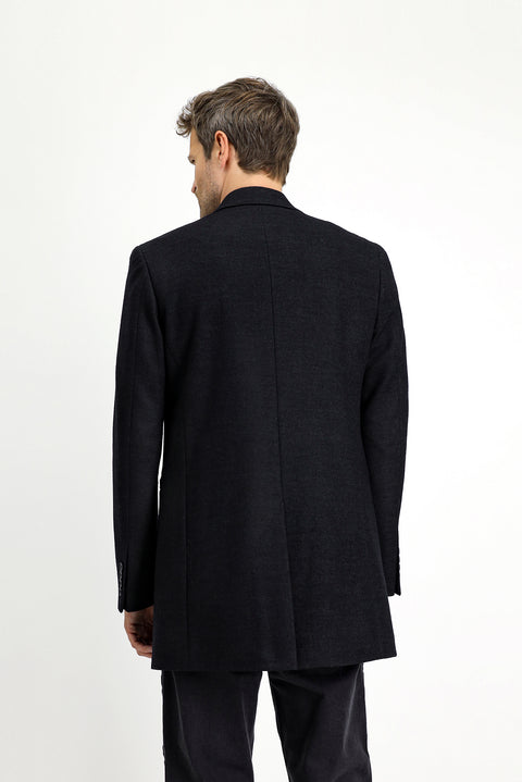 Dark Anthracite Wool Classic Coat