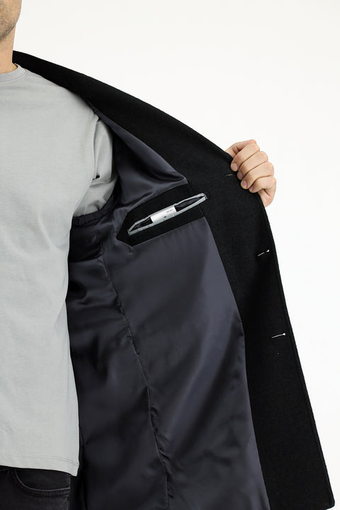 Dark Anthracite Wool Classic Coat