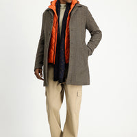 Medium Brown Patterned Wool Coat