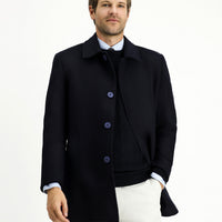 Dark Navy Classic Wool Coat