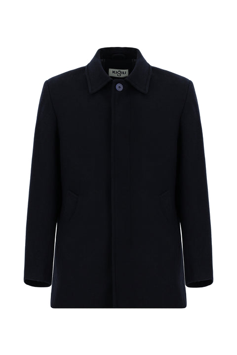 Dark Navy Classic Wool Coat