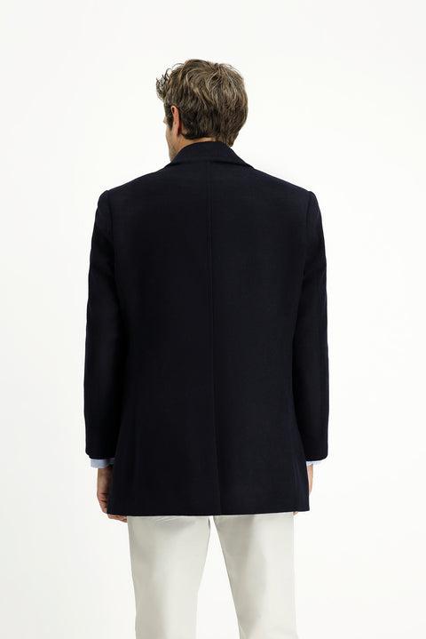 Dark Navy Classic Wool Coat