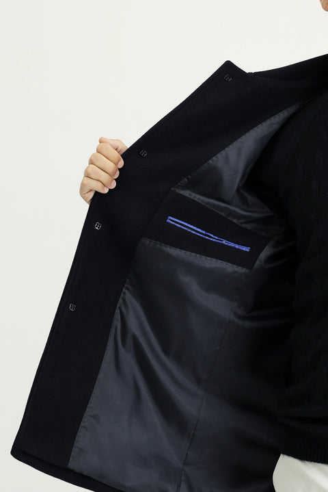 Dark Navy Classic Wool Coat