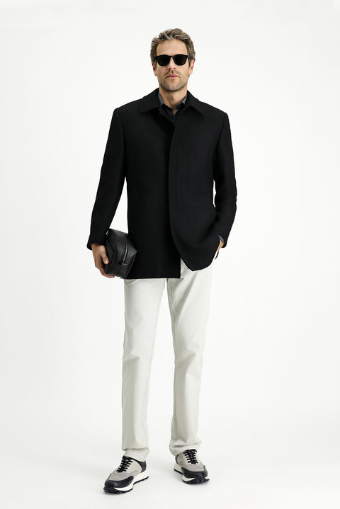 Black Wool Classic Coat