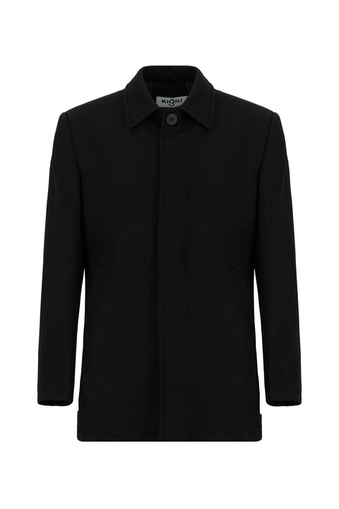 Black Wool Classic Coat