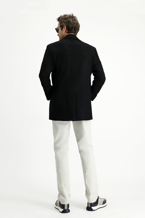 Black Wool Classic Coat