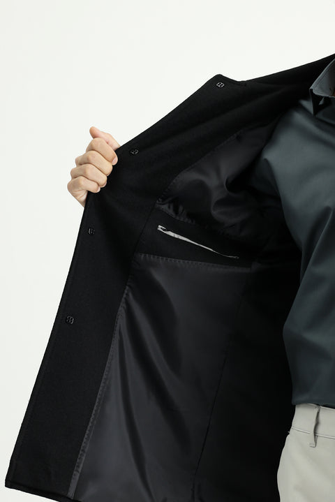 Black Wool Classic Coat