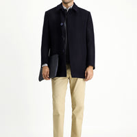 Dark Navy Classic Wool Coat