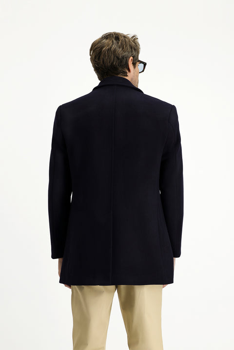 Dark Navy Classic Wool Coat