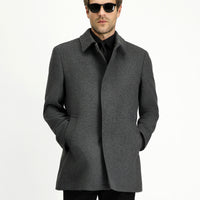 Dark Anthracite Wool Classic Coat