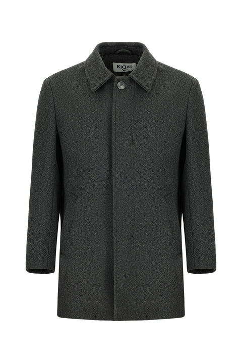 Dark Anthracite Wool Classic Coat