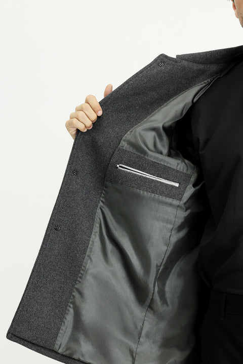 Dark Anthracite Wool Classic Coat