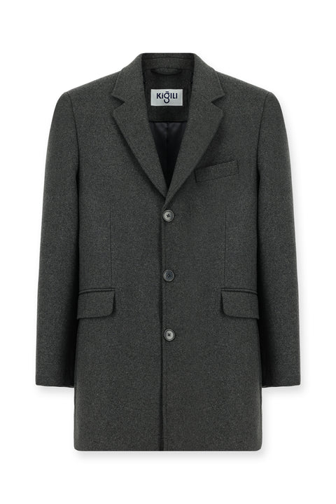 Dark Anthracite Wool Classic Coat