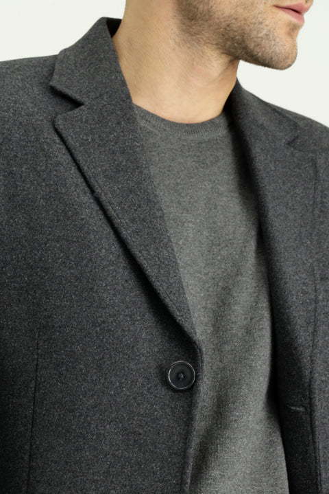 Dark Anthracite Wool Classic Coat