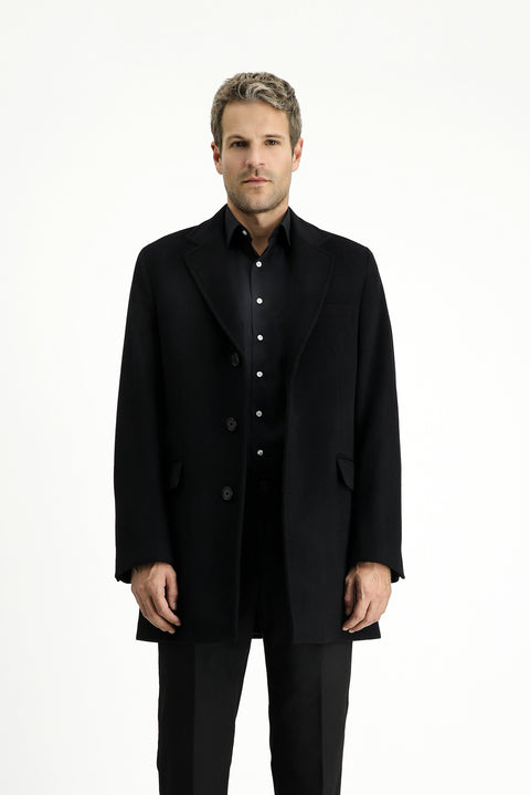 Black Wool Classic Coat