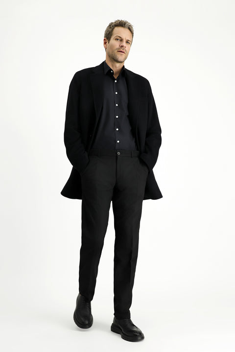 Black Wool Classic Coat