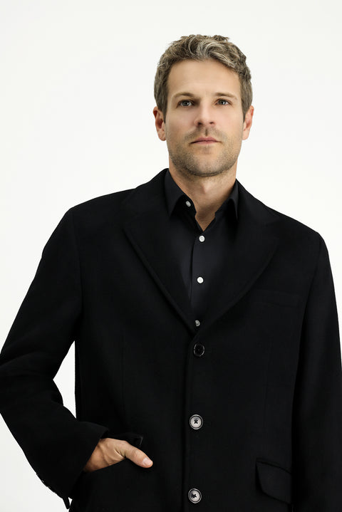 Black Wool Classic Coat