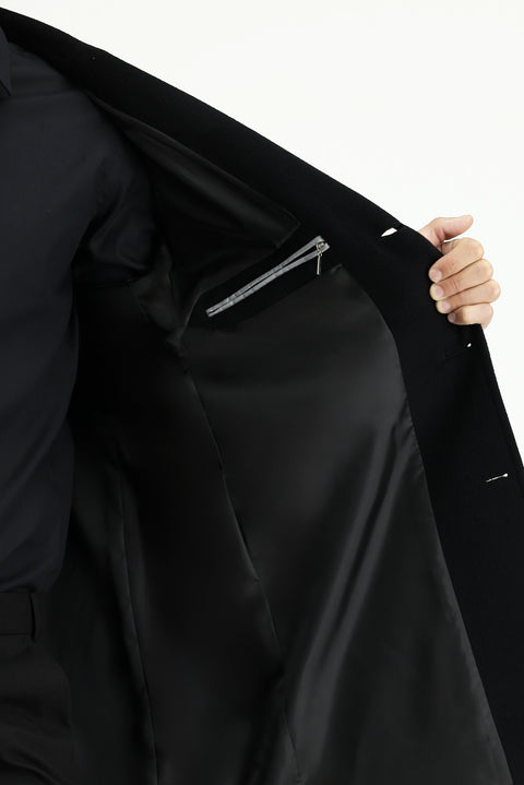 Black Wool Classic Coat