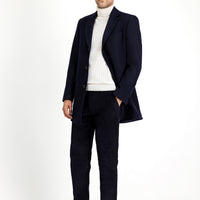 Dark Navy Classic Wool Coat