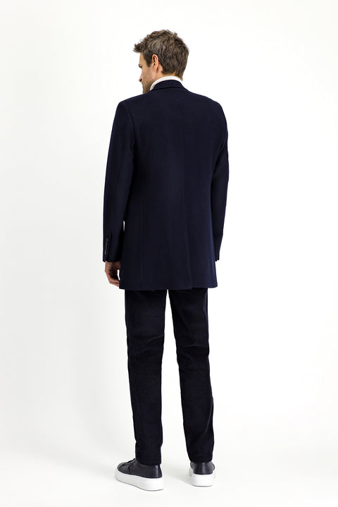 Dark Navy Classic Wool Coat
